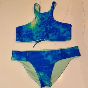 Luli fama tie dye racerback bikini size XS/S